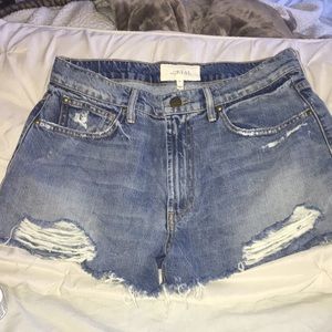 THE GREAT. High wasted denim shorts
